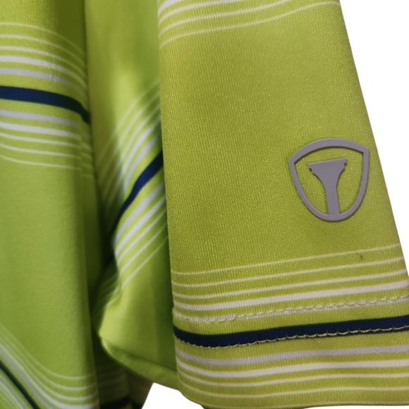 Cool Play Golf Pro Green Striped Men's Polo Shirt - Picture 3 of 9